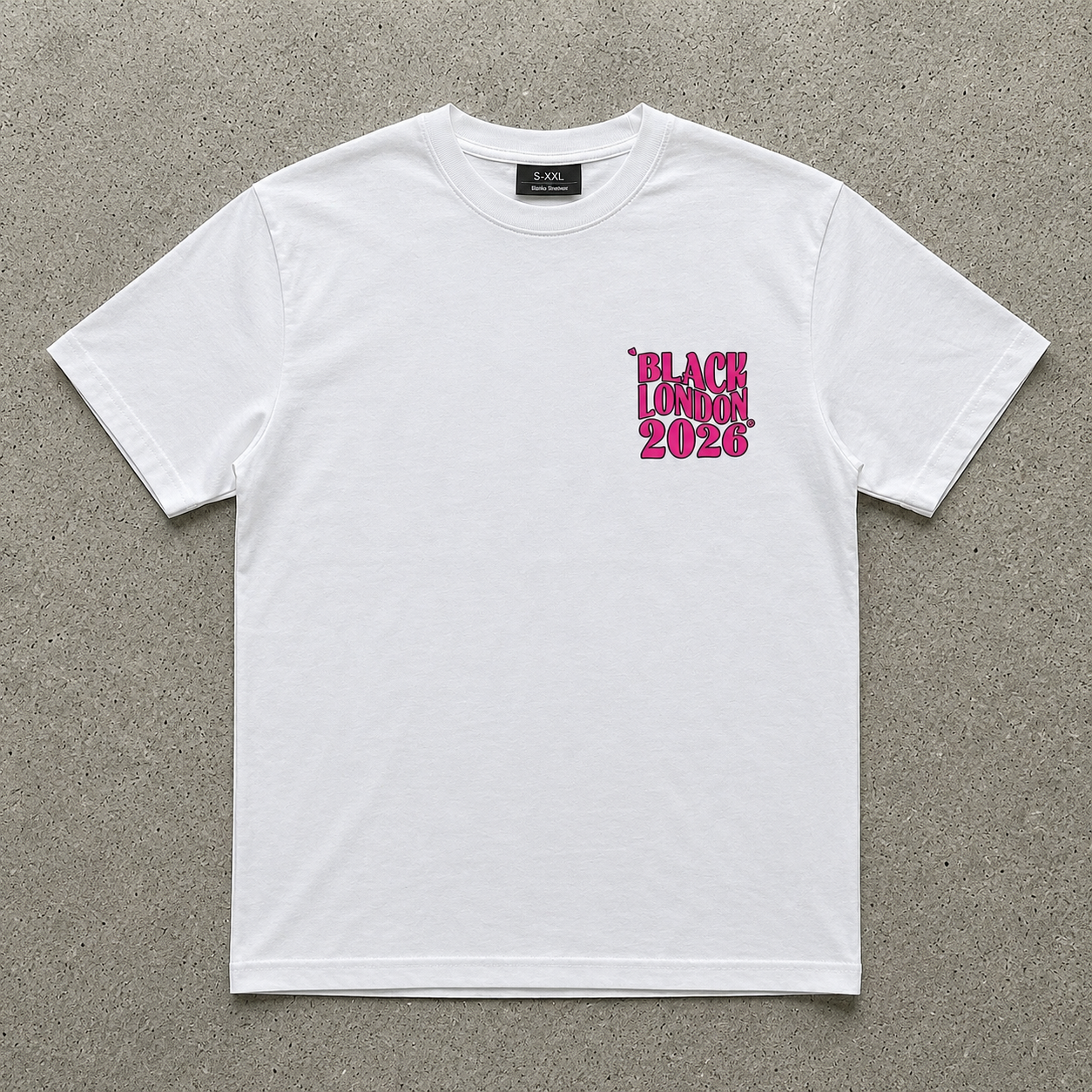 Black London pink 2026 pink graphic streetwear tee