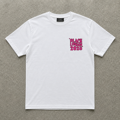 Black London pink 2026 pink graphic streetwear tee