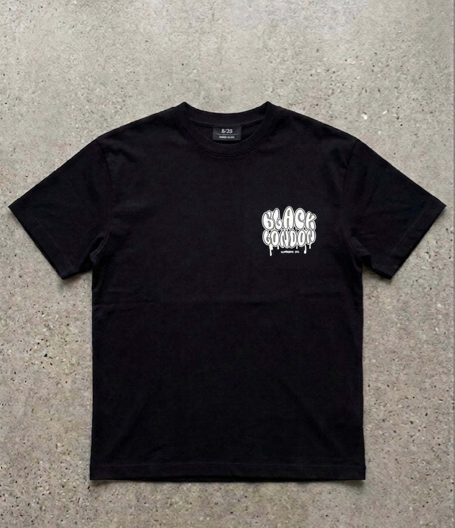 Black London graffiti graphic tee