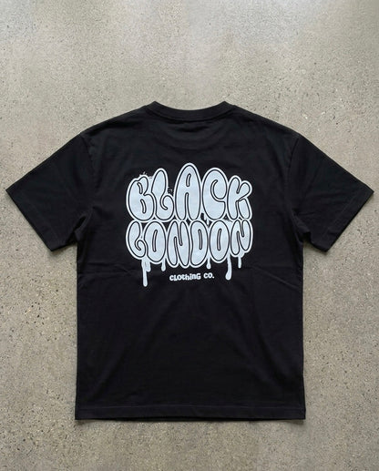 Black London graffiti graphic tee