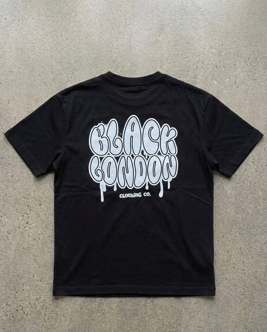 Black London graffiti graphic tee