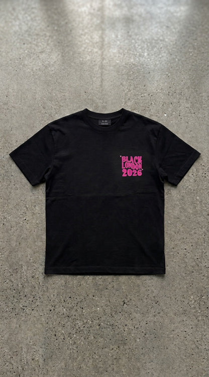 Black London pink 2026 pink graphic streetwear tee